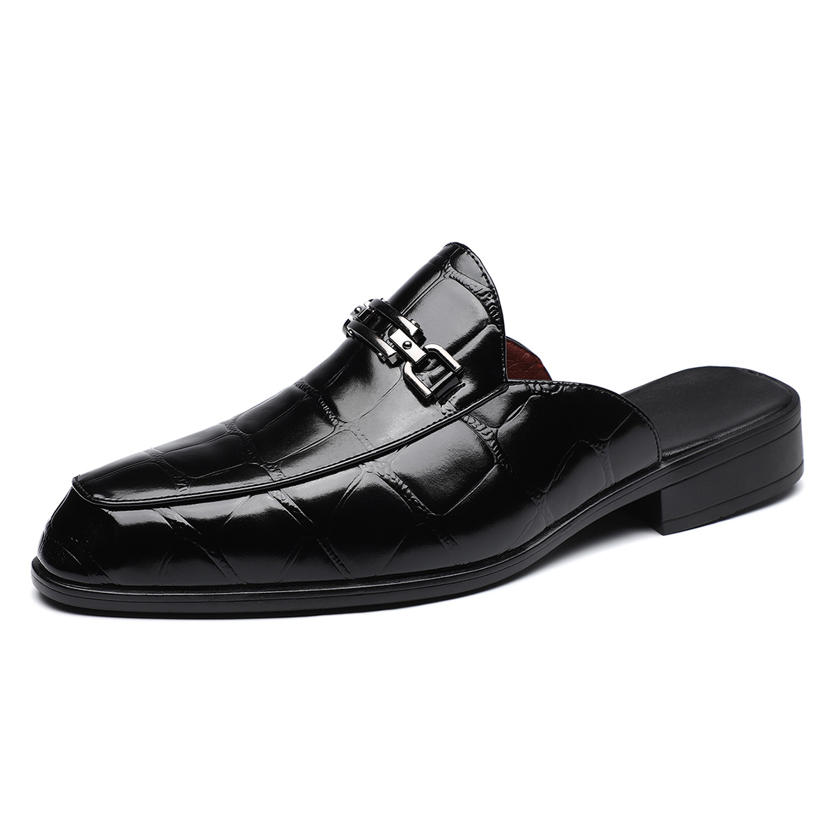 Men's Casual Leather Slippers Without Heel foto 5
