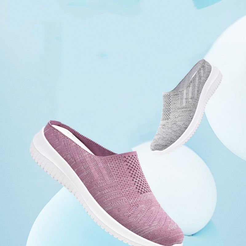 Plus Size Toe Cap Semi Slipper Breathable Soft Bottom Casual Mom Shoes Outdoor Slippers foto 3