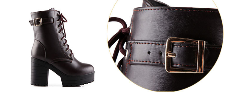 Women's Chunky Heel PU Martin Boots foto 2