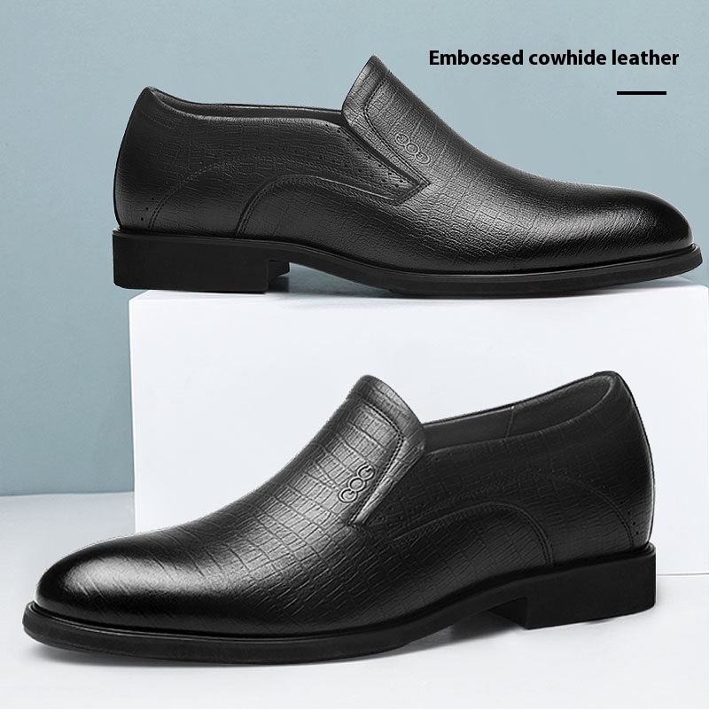 Invisible Height Increasing Insole 8cm Business Slip-on Leather Shoes foto 5