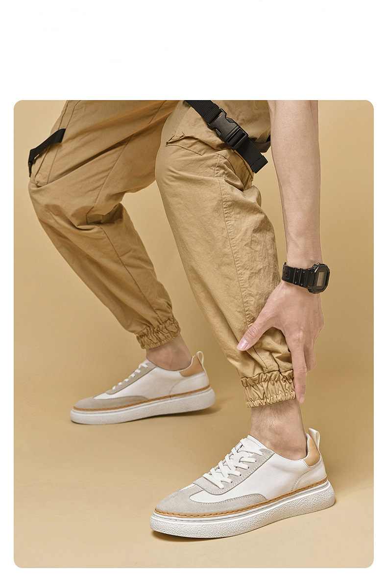Thick-soled Sneakers Stitching Top Layer Cowhide Trendy Casual Sneaker foto 3