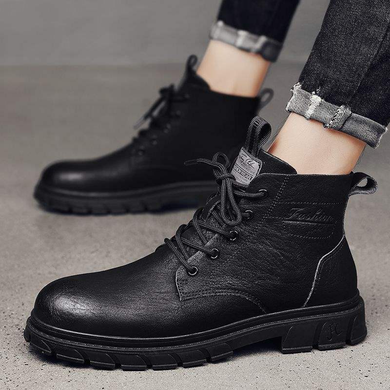 Men's Shoes British Style Tooling Leather Boots foto 2