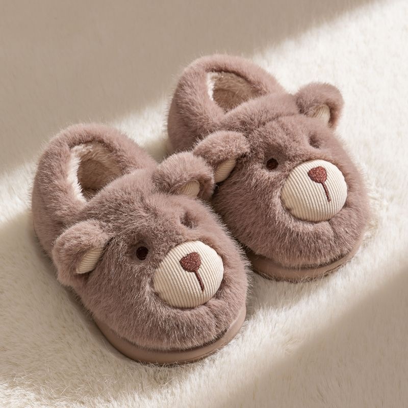 Plush Slippers Home Cotton Slippers Heel-wrapping Shoes Boys And Girls Warm Shoes foto 5