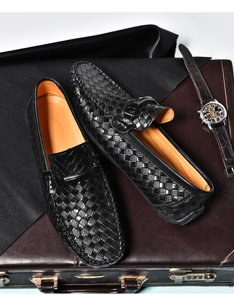 Men's Hollow-out Light Soft Flat Leather Shoes foto 3