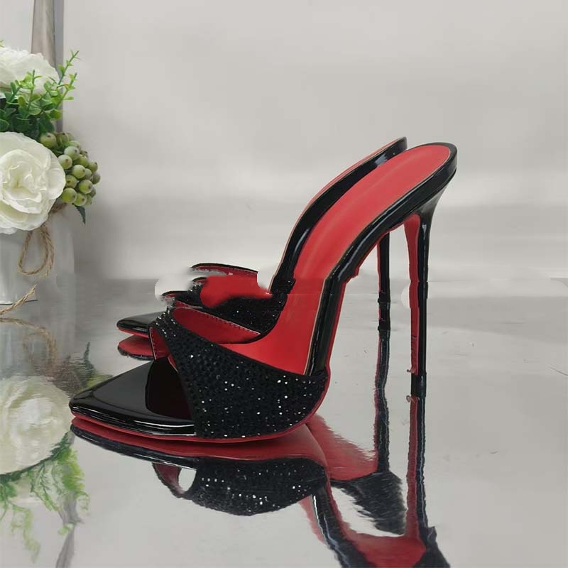 Rhinestone Ankle-strap Open Toe Sandals And Slippers Fashionable All-matching foto 4