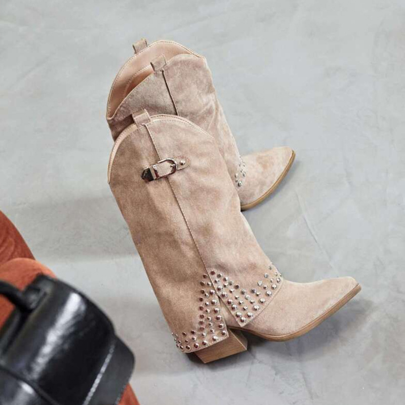 Spring And Autumn Pointed Knight Boots Women foto 2