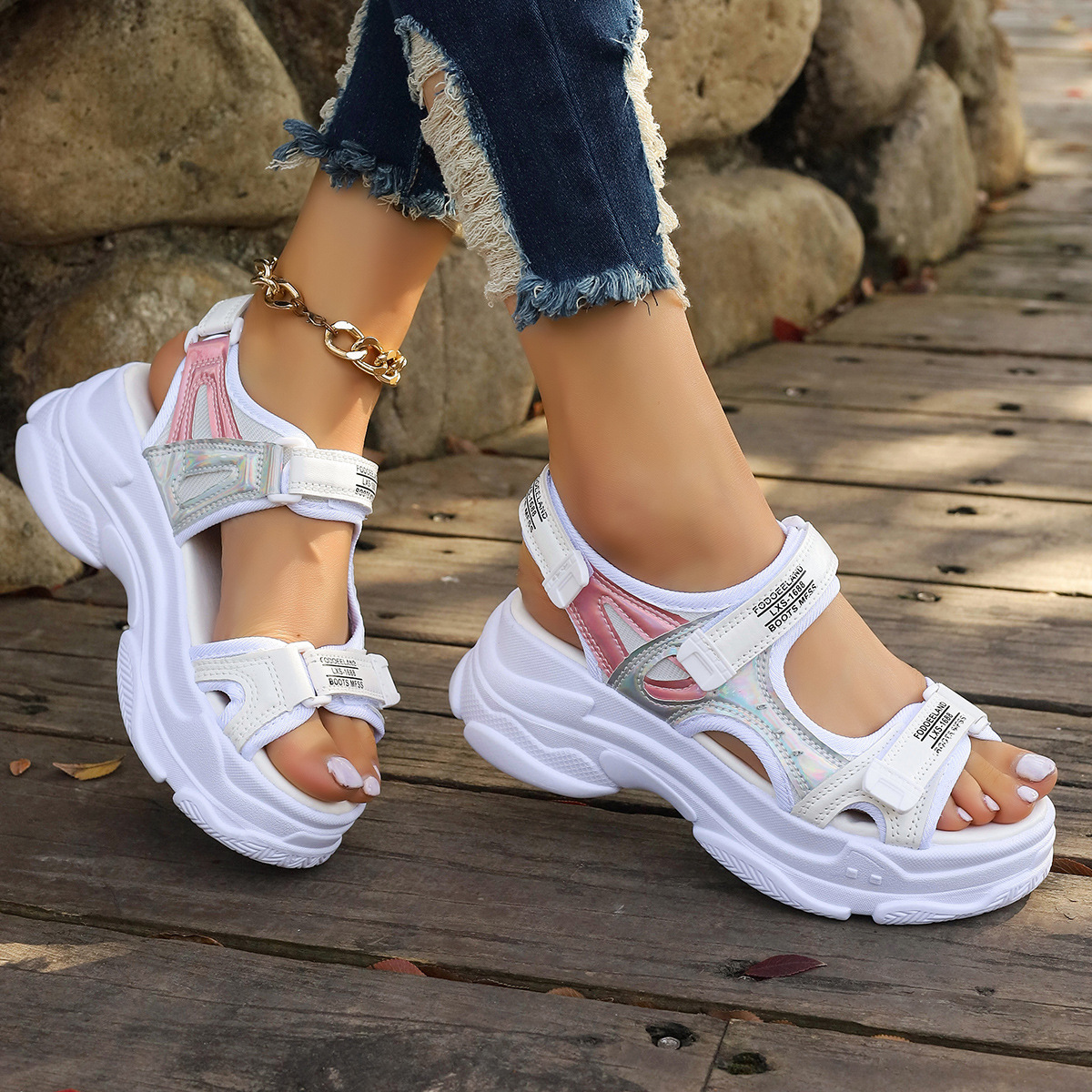 Roman Sandals Women's Summer Platform Casual Sports Sandals foto 4