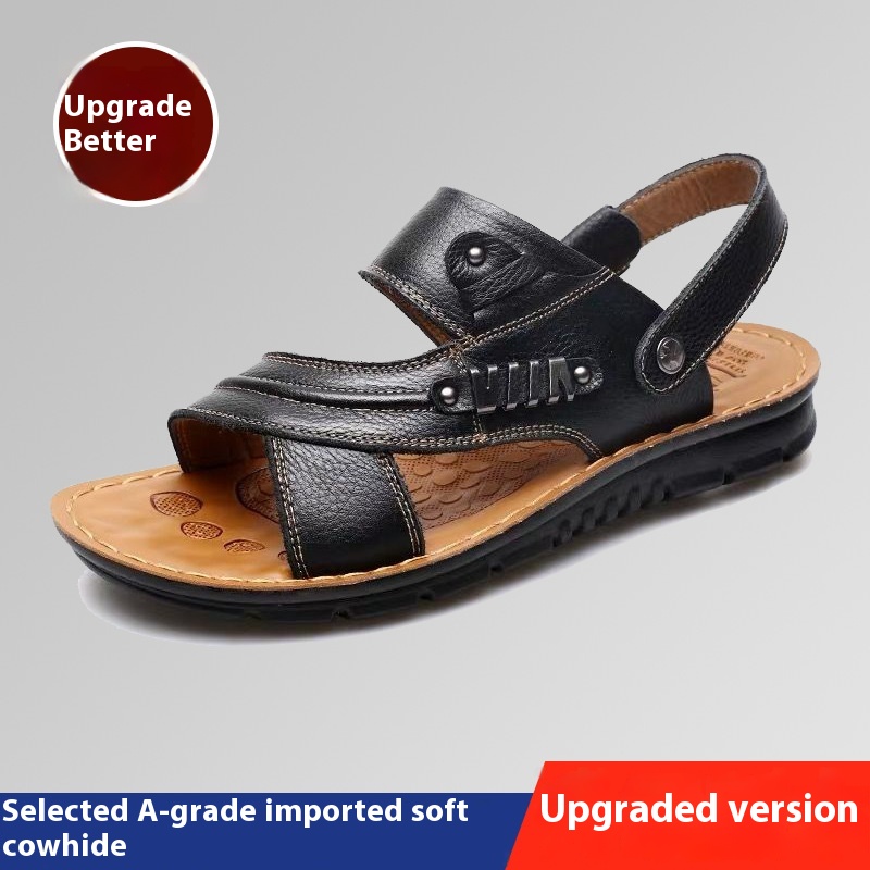 First Layer Cowhide Men's Sandals Summer Genuine Leather Sandals