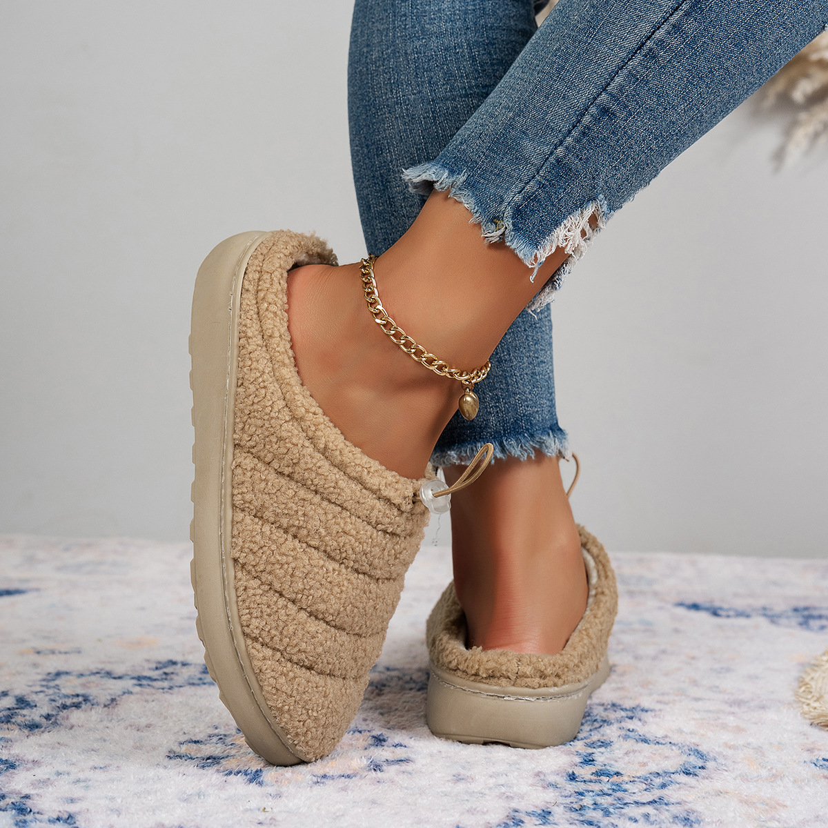 String Clip Adjustable Half Slippers Cotton Shoes Indoor And Outdoor foto 2