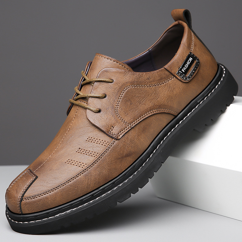Men's Business Casual Leather Shoes Retro Trendy Youth foto 4