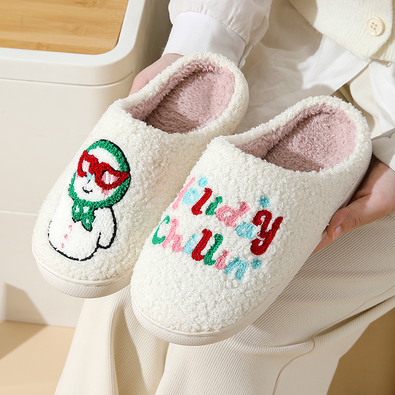 New Home Cute Cartoon Christmas Series Gingerbread Man Winter Cotton Slippers foto 2