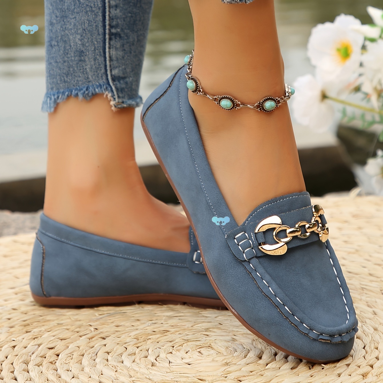 Soft Sole Casual Denim Blue Slip-on Loafers foto 3