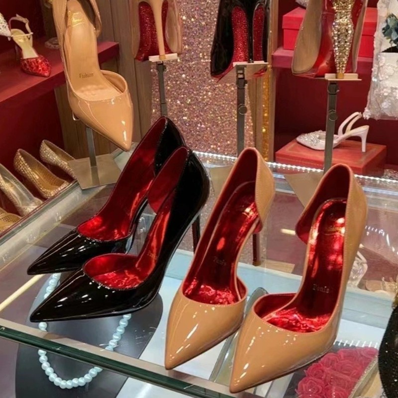 Pointed Toe Side Empty Stiletto Heel Shallow Mouth Temperament Fashion Shoes