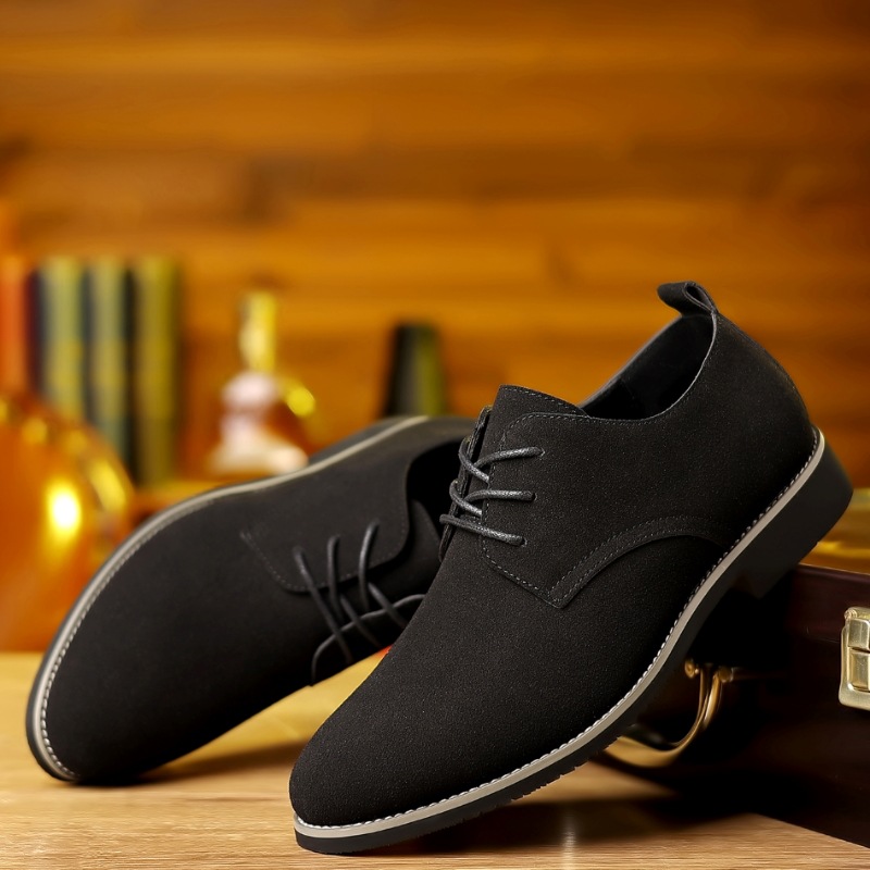 Large Size Men's Leather Shoes Casual Suede Leather Shoes foto 5