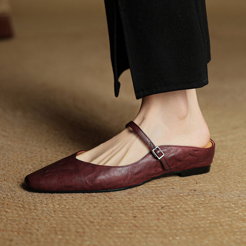 Summer New Women's Closed Toe Cowhide Slippers foto 2