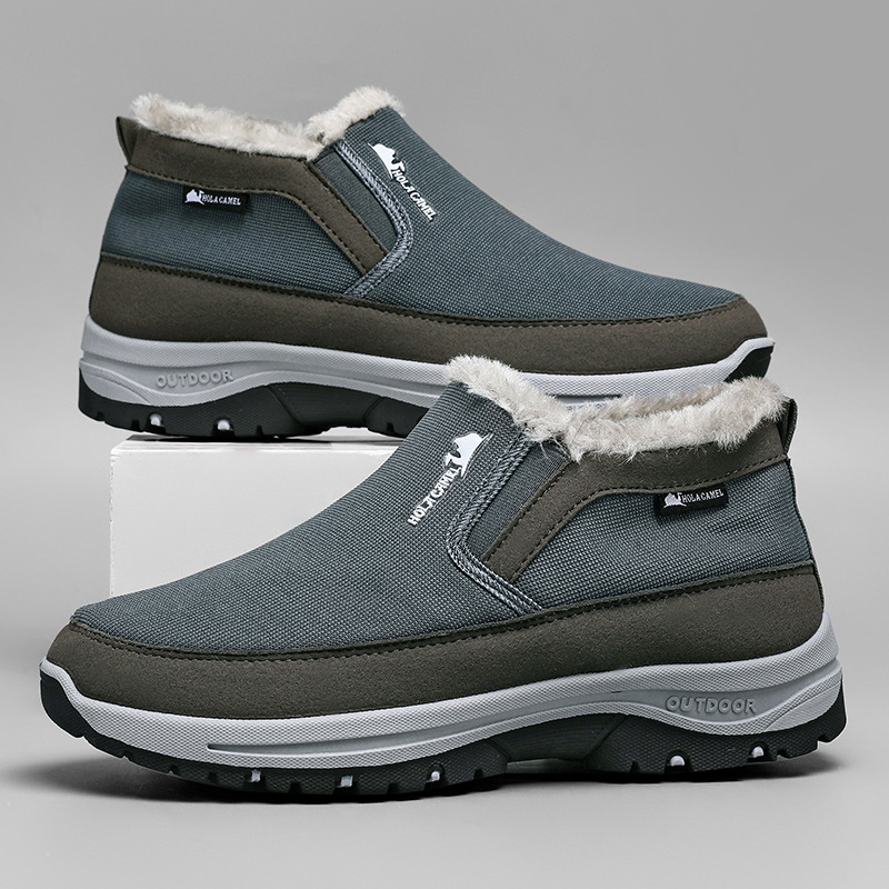 Mens Snow Boots With Non Slip Soles Fleece Lined Thick And Warm Cotton Shoes foto 4