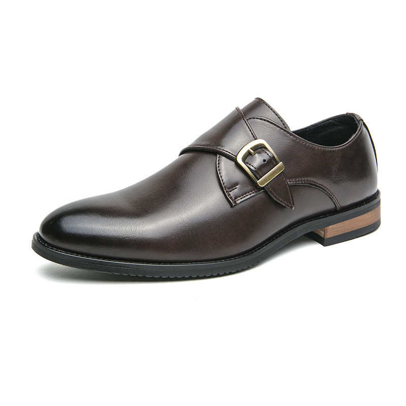 Leather Shoes Men's Business Formal Casual Breathable Increased Slip-on Buckle foto 2