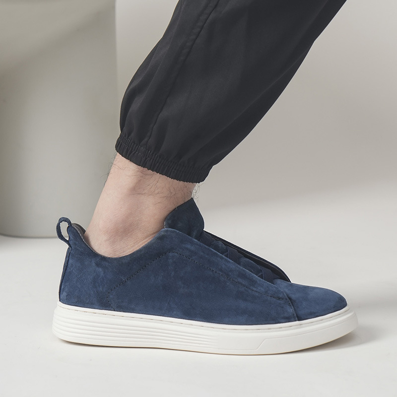 Men's Elastic No-Tie White Casual Sneakers foto 5