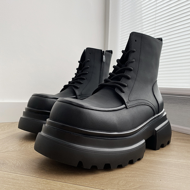 Height Increasing 7CM Lace-up Platform High-top Casual Martin Boots foto 2