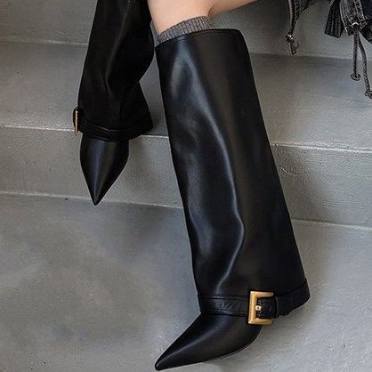 New Fallwinter Cream-white Slimming High-heeled Boot With A Tapered Leg foto 3