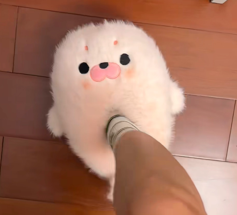 Small Seal Cotton Shoes Autumn And Winter Warm Plush Toe Cap foto 3