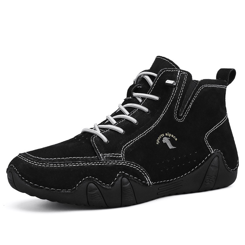 Men's Simple Printed Genuine Leather Working Wear Ankle Boots foto 5