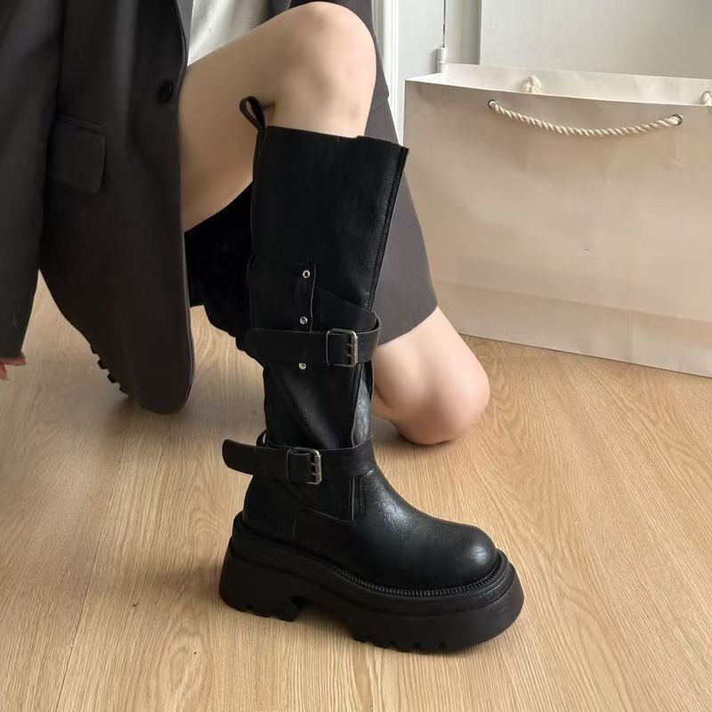 Women's Multi Functional Belt Buckle Long Boots foto 4