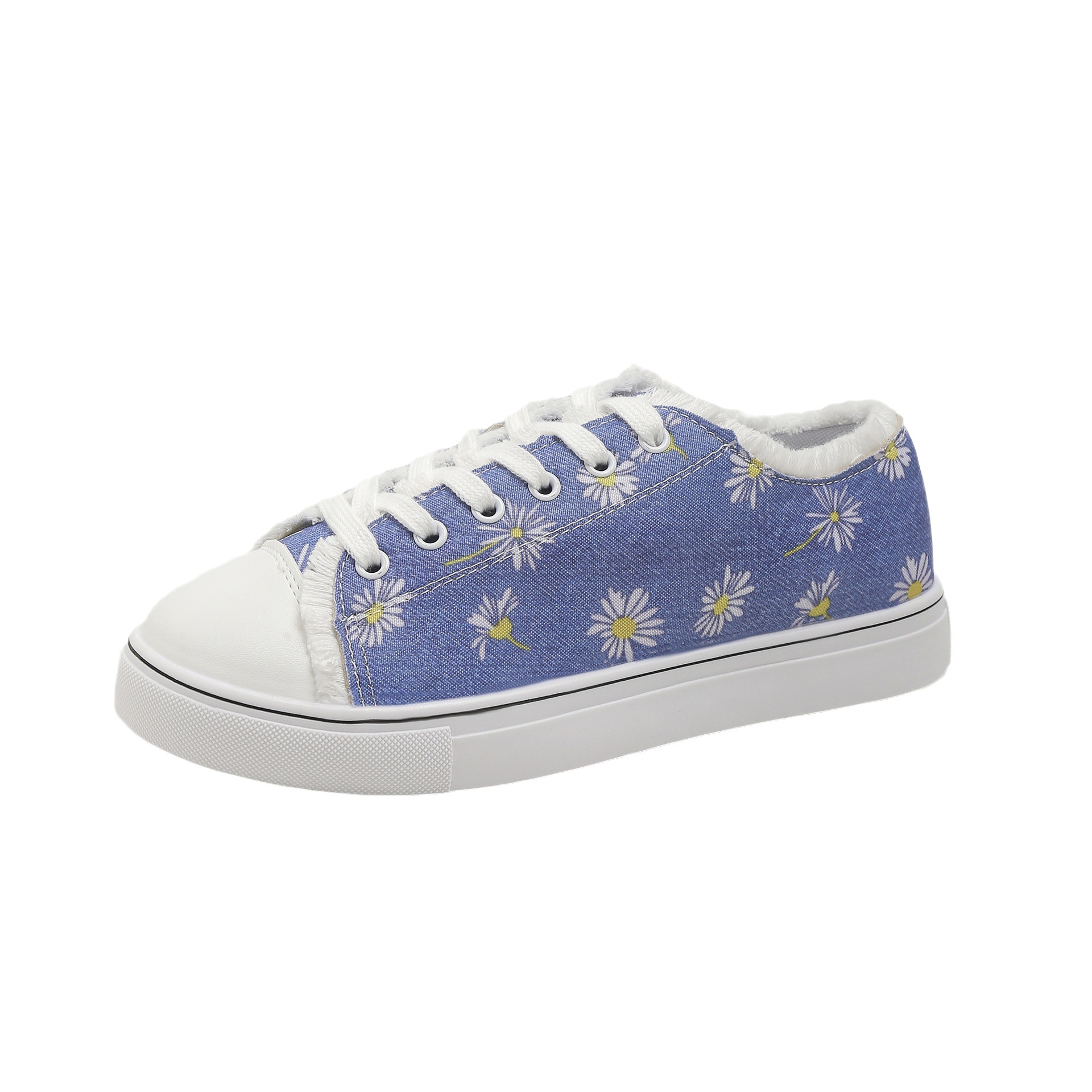 Flower Fuzzy Lace-Up Sports-Style Flat Shoes foto 4