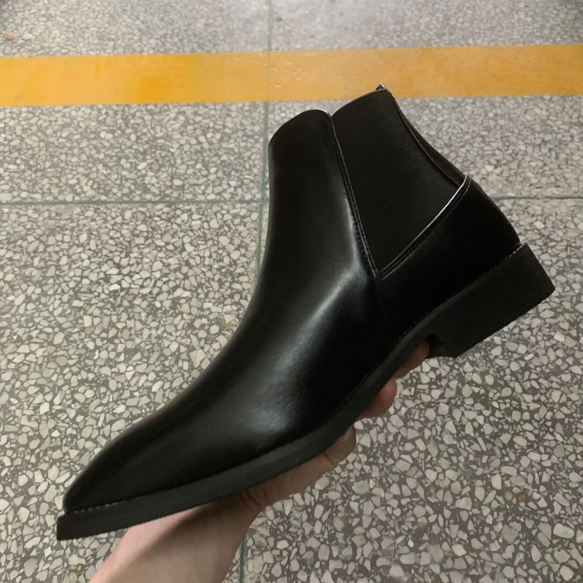 Korean Style Middle High Top Business Formal Wear Plus Size Leather Boots foto 5