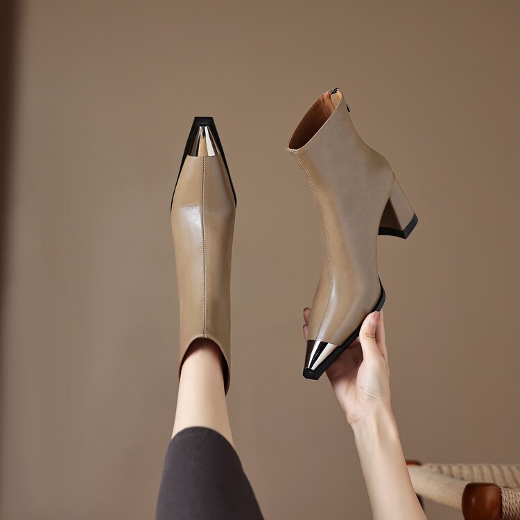 Fashionable Closed-toe Pointed-toe Chunky Heel Shoes For Women foto 3