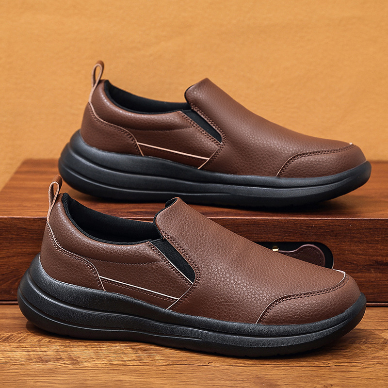Mens Lightweight Luxury Leather Walking Shoes For Casual Wear foto 3