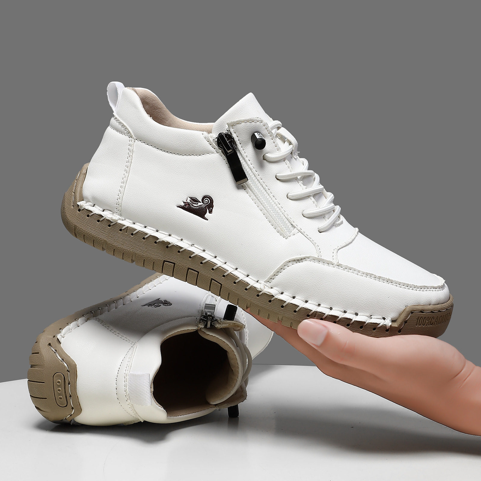 Handmade Stitching Female Soft Bottom Flat Shoes Casual foto 3