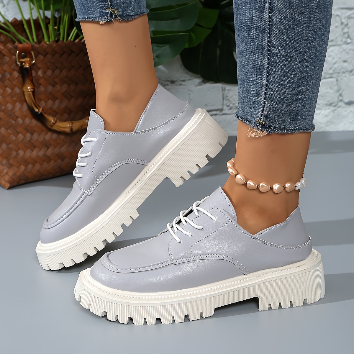 Fashion Lace-Up Platform Oxfords For Women foto 3