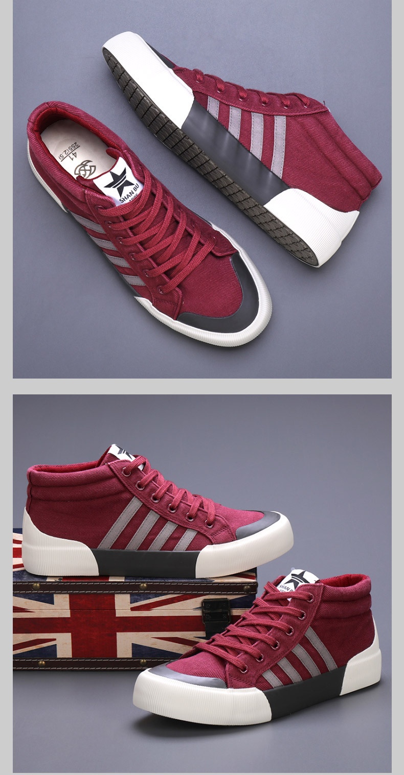 Men's High-top Canvas Shoes Korean Style All-matching foto 2