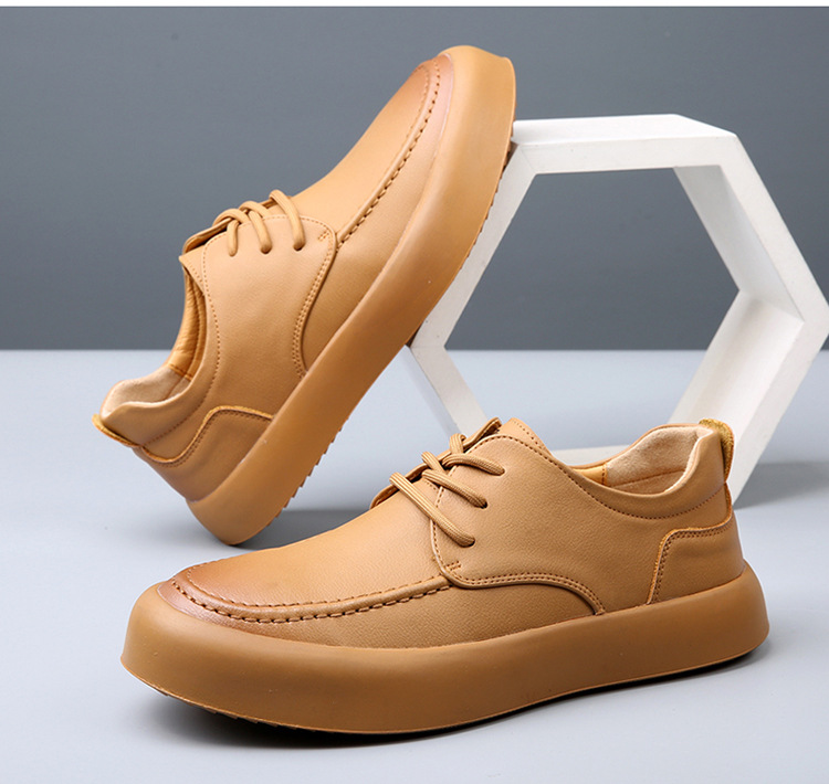 Breathable All-match Work Shoes Men's Leather Soft Bottom Casual Shoes foto 5