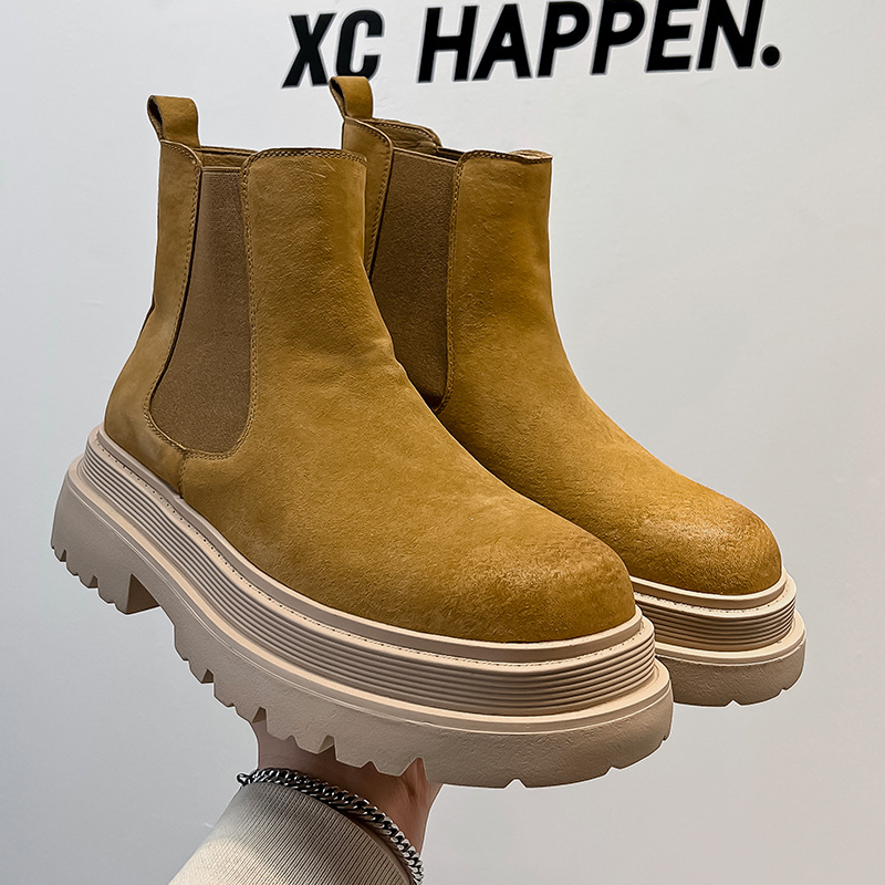 Chelsea Men's Low-top Smoke Pipe Platform Martin Boots foto 2