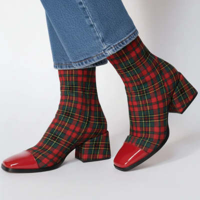 Winter Fashion High Heel Suede British Style Square Toe Women's Boots foto 4