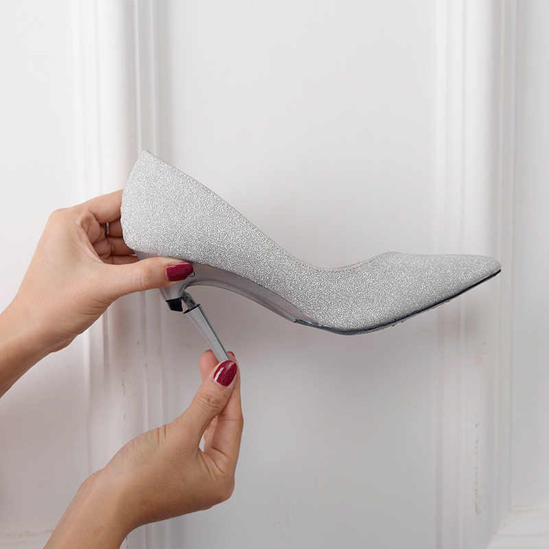 Telescopic Heel Foldable High-heeled Shoes foto 2