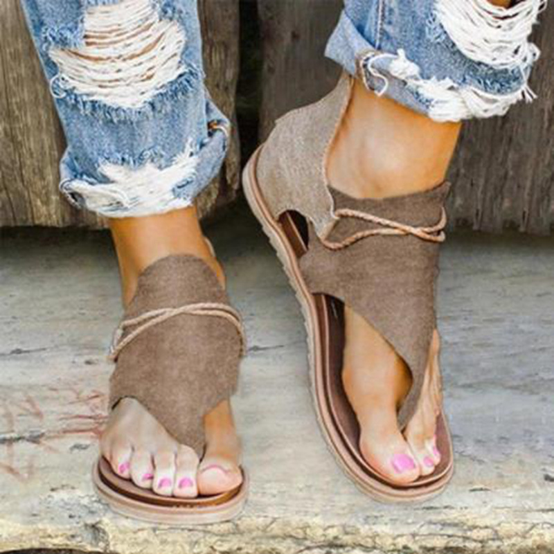 Flat Plus Size Leopard Back Zipper Sandals foto 3