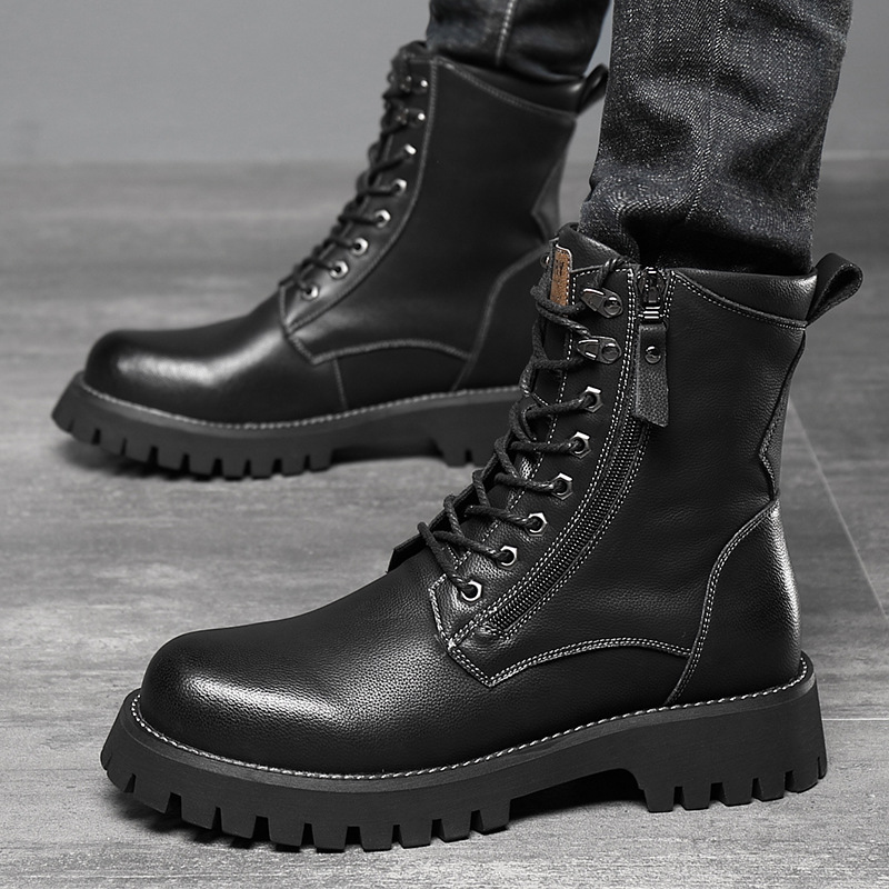 Worker Boot High Top British Style Thick Bottom Fleece-lined foto 5