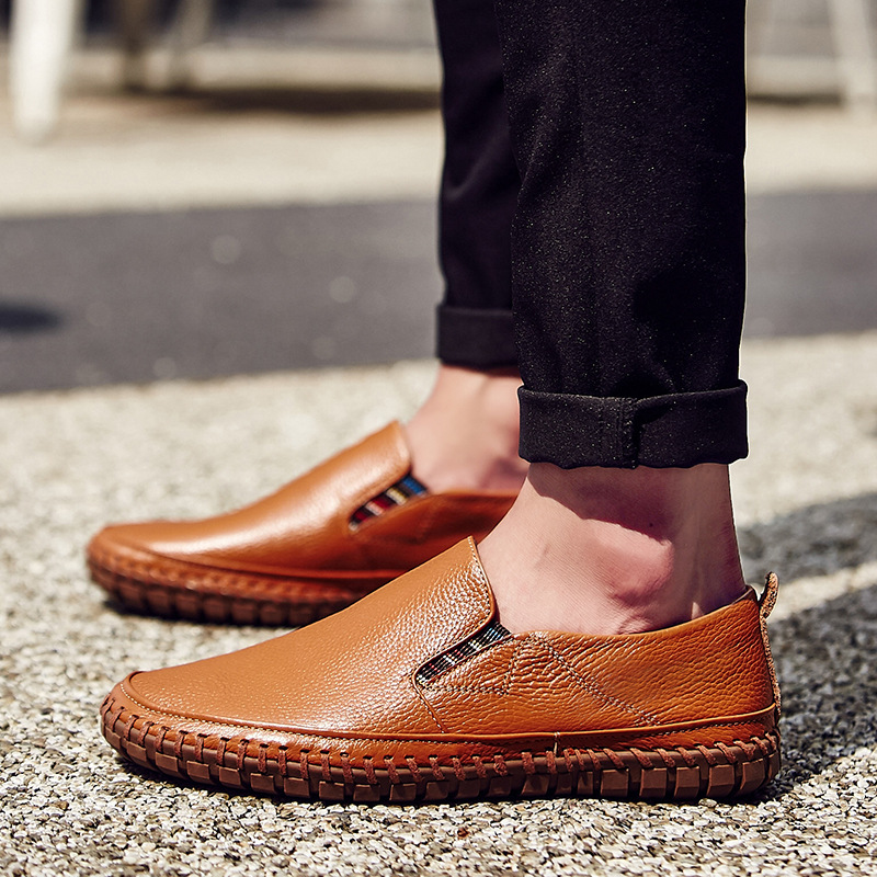 First Layer Cowhide Leather Shoes Men's Casual Business foto 3