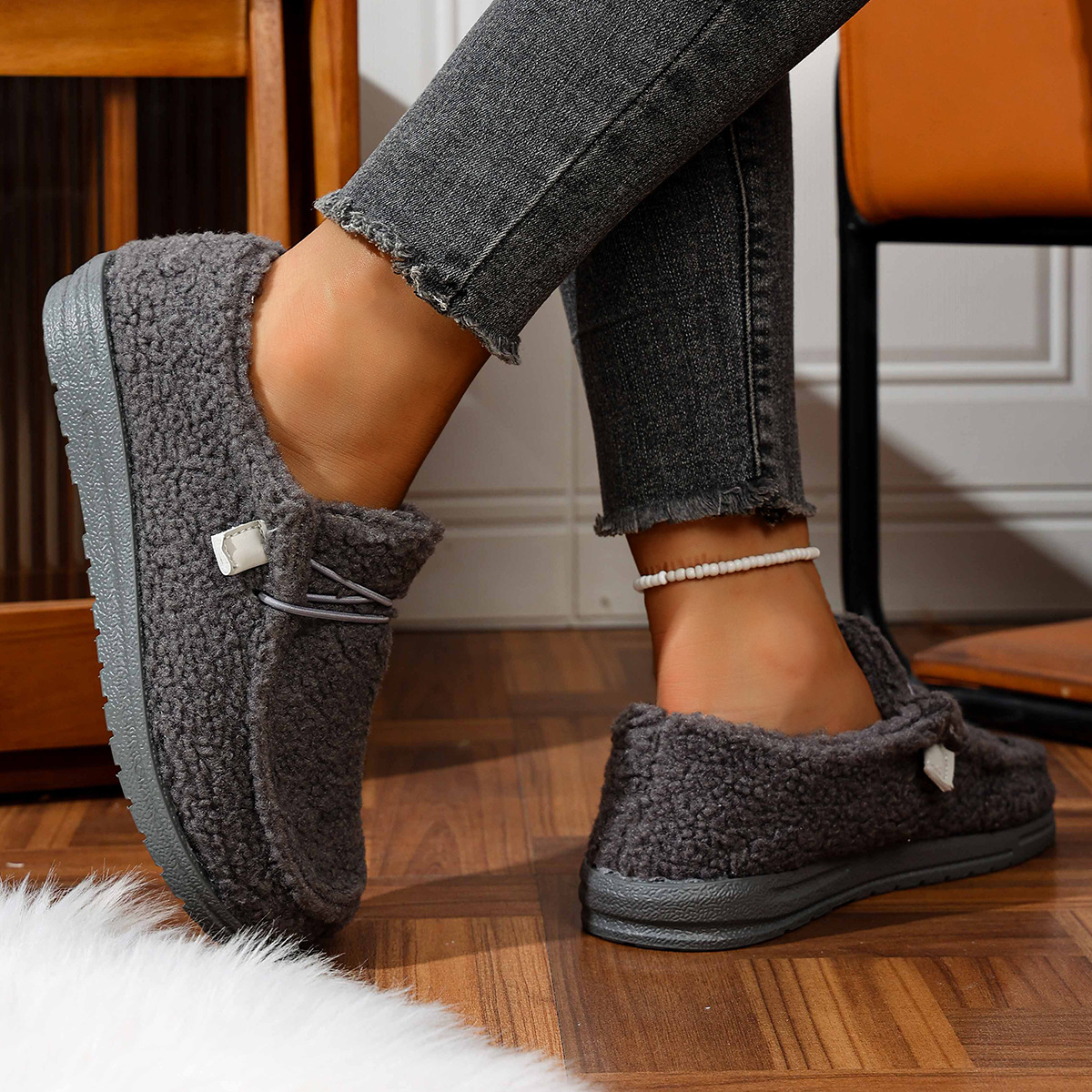 Ethnic Style Series Flat Casual Breathable Soft Bottom Lazybone Women's Shoes foto 3