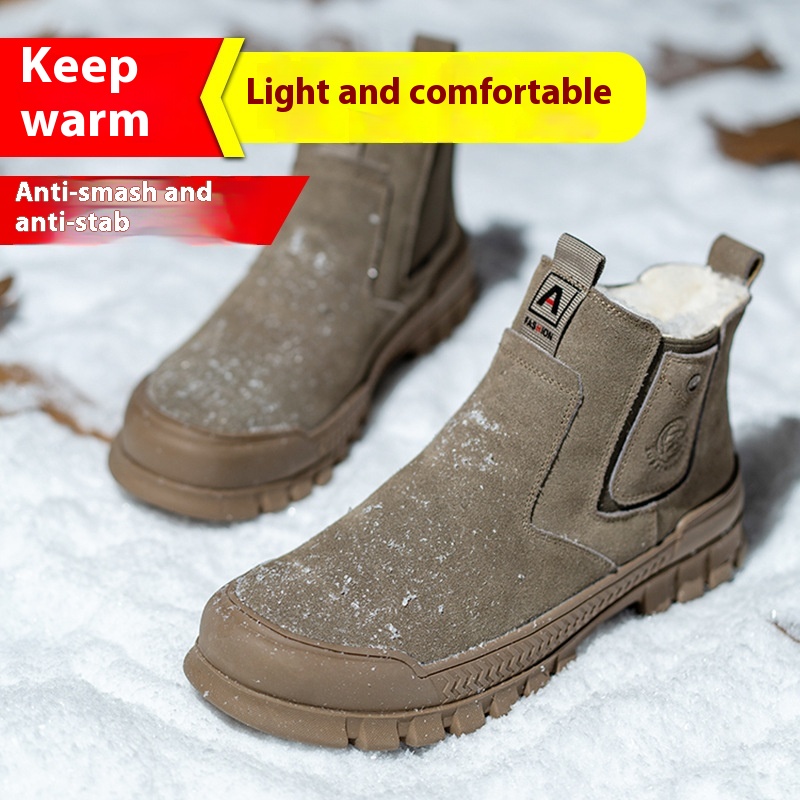 Anti-smashing And Anti-penetration Winter Thickened Work Shoes Men foto 2