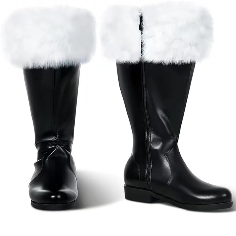 Christmas Old Man Boots White Plush Halloween foto 4