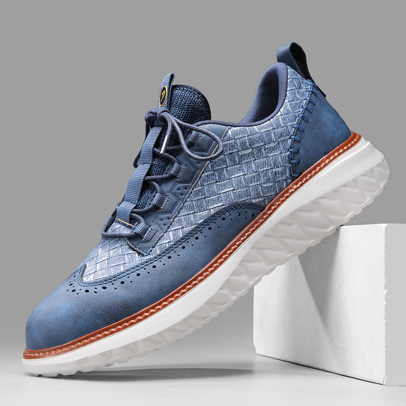 Breathable Woven-Texture Mens Sneakers foto 4