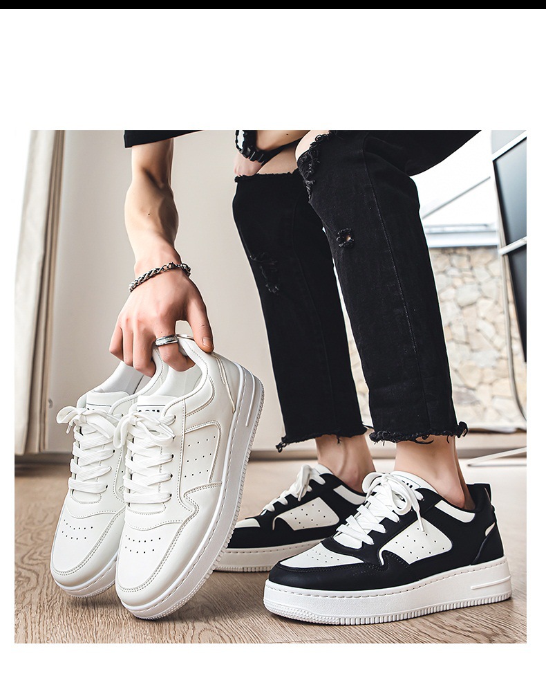 Leather Breathable Teen Trend All-matching Platform White Shoes foto 2