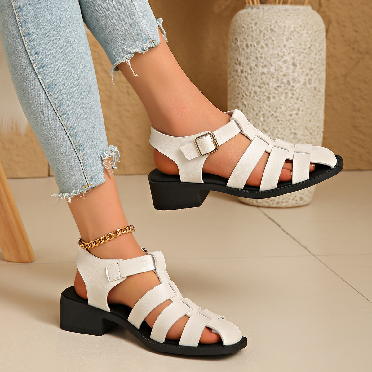 Women's Fashionable Breathable Casual Strap Sandals foto 5