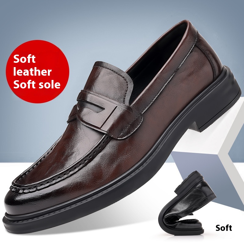 Men's All-match Breathable British Casual Leather Shoes foto 2