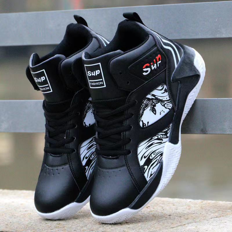 Lace-up Fashion Leather Men's Basketball Sneaker foto 3