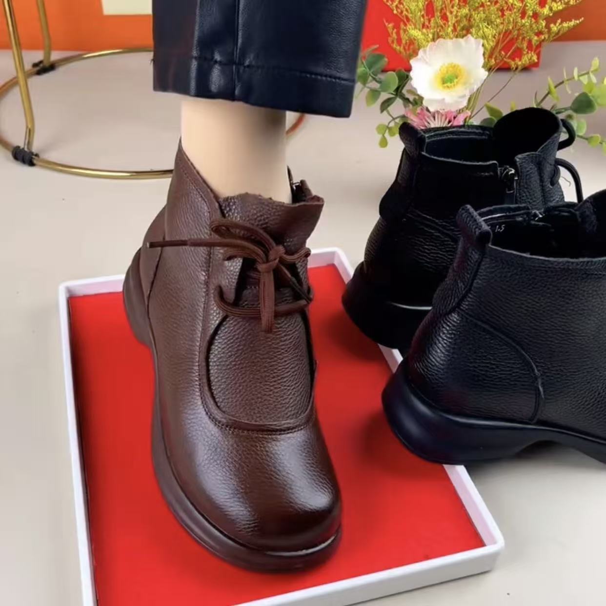 Women's British-style Ankle Boots With Flat foto 3